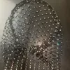 Biżuter ślubna Seksowna czarna luksusowa kryształowa siatkowa opaska głowa opaska na głowę okładka twarz welonowa dla kobiet 230112