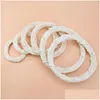Decorative Flowers Wreaths 10/15/20Cm White Rattan Ring Artificial Garland Dried Flower Frame For Christmas Home Decor Diy Floral Dhdsu