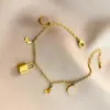 Pulseiras de bloqueio de charme de luxo para mulheres designers de presente de festa de casamento joias banhadas a ouro pulseira de aço inoxidável retro pulsera casal amor pulseiras