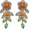 Dangle Earrings Colorful Sunflower Earring All Match Exquisite Flowers Temperament Zircon Crystal High Quality Luxury Jewelry For Women