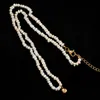 Łańcuchy stali nierdzewne naturalny świeżo perłowy szczęśliwy naszyjnik moda choker urok wisiorka wislarz