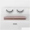 Faux Cils Maquillage Eyeliner Magnétique Ensembles De Cils 3D Vison Faux Cils Maquillage Liquide Imperméable Drop Delivery Santé Beauté Yeux Dhssi