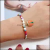 Beaded Leaves Bracelets Female Jewelry Wholesale Colorf Stone Bracelet Drop Delivery Dh5Wf