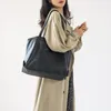 Bolsas de noite grande couro pu feminino saco de compras japonês designer de designer para mulher 2023 tendência grande bolsa feminina preta preta