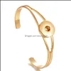 Cuff Noosa Snap Armband Jewelry Sier Gold Ginger Buttons Bangle Fit Diy 18mm Snaps Classic Drop Delivery Armband DHG0H