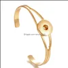 Cuff Noosa Snap Bracelet Jewelry Sier Gold Ginger Buttons Bangle Fit Diy 18Mm Snaps Classic Drop Delivery Bracelets Dhg0H