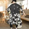 Mäns casual skjortor hawaiian skjorta män kläder 2023 japansk streetwear extra lång kinesisk manlig cool blus kimono cardigan zz2003