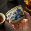 Filiżanki spodki krajobraz chiński ceramika ceramiczna otwierająca niebieska i biała herbata miska herbaty do ceremonii herbaty