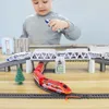 Kerstspeelgoedvoorraden Elektrische trein Hoge snelheid Model Spoorweg Harmonie Rail Auto Montage Diy Set Kinderen cadeau voor jongen 230111