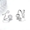 Backs Earrings Rhinestone Clip Women Fashion Jewelry Accessories On Female Ear Cuff Decorations Boucle D'oreille Femme