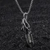 Pendant Necklaces Mens Punk Stainless Steel Feather With Eagle Claw 55mm Chain Necklace Steampunk Jewelry For Men