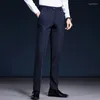 Men's Suits Micro Autumn's High-end Elastic Plush Casual Fashion Trousers Middle Aged Dad Loose Straight Men's Pants Trend