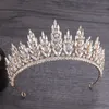 Bröllopshår smycken lyxiga underbara kristallblad krona kungliga drottning tiaras pannband för flickor prom brud kronor brud diadem 230112