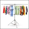 Hangers Racks Stainless Steel Foldable Drying Travel Indoor Room Balcony Portable Rack Expanded Size Width 125 To 185Cm High 65 Dr Otuqk