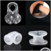 Party Favor Men Male Scrotum Squeeze Ring Stretcher Tpe Enhancer Delay Chastity Cage Ball Sexy Sile Case Drop Delivery Home Garden F Dhdfz