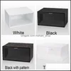 Storage Boxes Bins Mticolor Clear Shoe Box Foldable Plastic Transparent Home Organizer Stackable Display Superimposed Combination Otys5