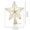 Decorazioni natalizie Toppers per albero di stelle Forma decorativa in ferro con mini palline brillanti per le vacanze o la decorazione della casa