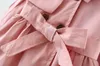 Tench Coats 어린이의 옷 2023 여자 코트 아이 재킷 스프링 가을 한국 스타일 귀여운 긴 트렌치 아기 소녀 윈드 브레이커 230111