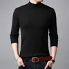 Men's Sweaters Men Sweater Autumn Fashion Casual Korean Slim Solid Color Man Half Turtle-neck Bottoming 6Colors