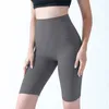 LL-KZ006 Damen-Yoga-Outfits, Laufshorts, Sommer, dünne kurze Hosen, schlanke Strumpfhosen, Übungen, Sport, Fitnessstudio, mittlere Hose, elastische Taille, fünfte Hose, schnell trocknend