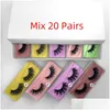 Falsche Wimpern Wimpern 3D Nerz natürliche lange gefälschte Wimpern handgemachtes Make-up Faux Cils M1M10 Stile 10 Paar jedes Stils Verpackung Super Q Dhwii