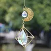 Dekorativa figurer Kristaller Vindklockor Moon Sun Catchers Handgjorda Suncatchers Garden Hanging Pendant Ornament Window Curtain Home