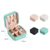 Jewelry Pouches Portable Earrings Necklace Ring Box Zipper Case Boxes PU Leather Mini Organizer Display Travel