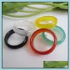 Band Rings For Women Natural Agate Jade Wedding Men Love Christmas Gifts Bijoux Gemstone Ring Drop Delivery Jewelry Dhdws