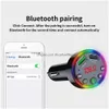 Audio Car Audio Bluetooth Fm Transmitter 7 Colors Led Backlit Radio Mp3 Music Player Atmosphere Light O Receiver Usb Charger Drop Delive