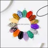 Hangende kettingen natuursteen geometrische vorm kwarts agates genezing kristal tijgeroog amethist charmes touw chakra ketting sieraden dhdtk