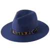 Chapeaux à large bord dames adulte décontracté pliable Panama Fedora chapeau unisexe imprimé léopard Jazz haut été plage crème solaire