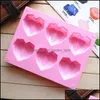Baking Moulds 6 Cavity Diamond Love Heart Sile Mod Cake Decorating Tools Mold Bakeware Form For Soap Mousse Pastry Drop Delivery Hom Dhhz8