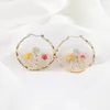 Makersland – boucles d'oreilles pendantes en forme de champignon, uniques pour femmes, géométries de couleur or, accessoires ronds, cerceau tendance, lustre, 2023