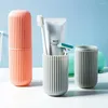 Lagringsflaskor resor bärbar arrangör tandborste tandkräm hållare fall box hushållskopp utomhus badrum accessorie