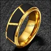 Cluster Rings Korean Tungsten Gold Ring For Men 815 R2 Drop Delivery Jewelry Dhtow