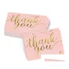 인사말 카드 2021 품질 접착 스티커 50Pcs 핑크 내 작은 명함을 지원해 주셔서 감사합니다 감사 감사 Cardsto Dhq8B