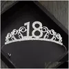 Autres fournitures de fête de fête 18e anniversaire princesse couronne bandeau cristal mariage bandeau cheveux chapeaux décor livraison directe maison Dhypd