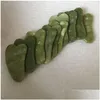 Massaggiatore per il viso Masr Natural Xouyan Stone Green Jade Guasha Gua Sha Board per la terapia dei rottami Una superficie trasparente non danneggerà mai il tuo Dhhjy