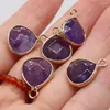Pendant Necklaces Natural Amethyst Water Drop Shape Necklace Pendants Charms For Jewelry Making DIY Earrings Accessories 18x14mm