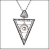 H￤nge halsband mode kristall geometriska ramhalsband 18mm ingef￤ra snap f￶r kvinnliga smycken g￥vor sl￤pp leveransh￤ngen dh0ty