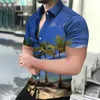 Hommes chemises décontractées 2023 hawaïen hommes à manches courtes hauts noix de coco impression mode Resort vêtements lâche été vêtements hommes chemise 5xl