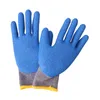 Working Gloves Grey Cotton Non Slip Blue Rubber Crinkle Good Grip Construction Warehouse Farm for Work