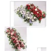 Dekorativa blommor kransar 50/100 cm konstgjord blomma anpassade br￶llop v￤ggarrangemang levererar silk pion raddekor f￶r t station dhx87