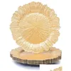 Diskplattor 6st Gold Round 13 Plastic Charger Plate Chargers For Party Dinner Wedding Elegant Decor Place Seting 6 Drop Delive Dhyga