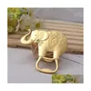 Openers Gold Wedding Favors And Gift Lucky Golden Elephant Wine Bottle Opener Wholesale 0617 Drop Delivery Home Garden Kitchen Dining Dhhdf