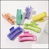 Clamps Length 13 Cm Frosted Square Ponytail Large Hair Women Girls Candy Solid Color Plastic Alloy Claw Clips For Headdress Scrunchi Dhnij