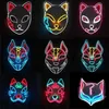 Demon Slayer Glowing EL Wire Mask Kimetsu No Yaiba Characters Cosplay Costume Accessories Japanese Anime Fox Halloween LED Mask ss0112