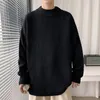 Herentruien mannen 2023 herfst winter mode solide kleur gebreide tops losse casual trui mannelijke mock nek pullovers l03