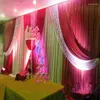 Party Decoration Green Wedding Backdrop Swags Silver Sequin 3x6m 20ft (W) X 10ft (H) Drapi Bakgrundsgardinfri DHL