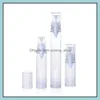Packing Bottles 10Ml As Plastic Airless Pump Lotion Dispenser Containers Travel Size Refillable Bottle Diy Testing Cosmetic Drop Del Otaln